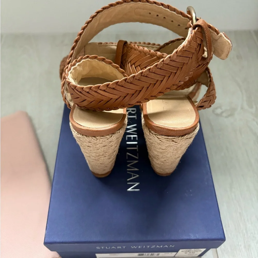 Stuart Weitzman Brown Woven Wedges - Picture 6 of 7